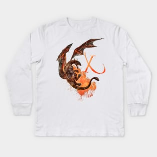 Drachen Buchstabe X Kids Long Sleeve T-Shirt